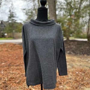 Small dark grey mock turtleneck by Anthropologie